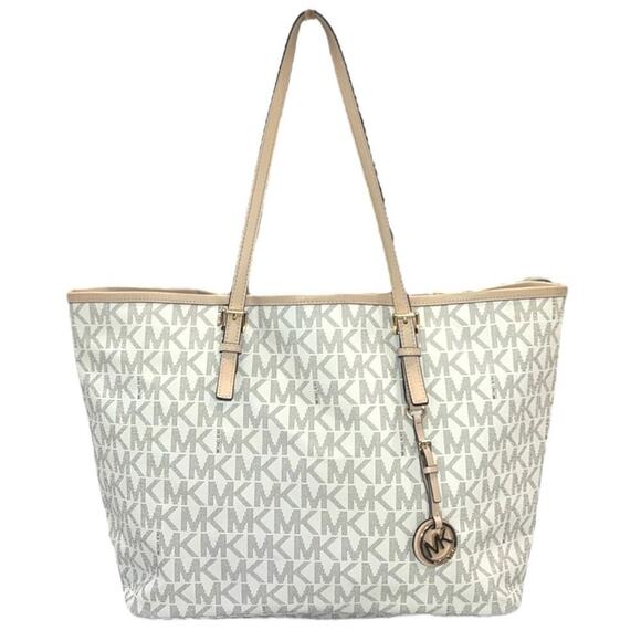 Michael Kors White and Tan Tote Bag - Picture 1 of 8